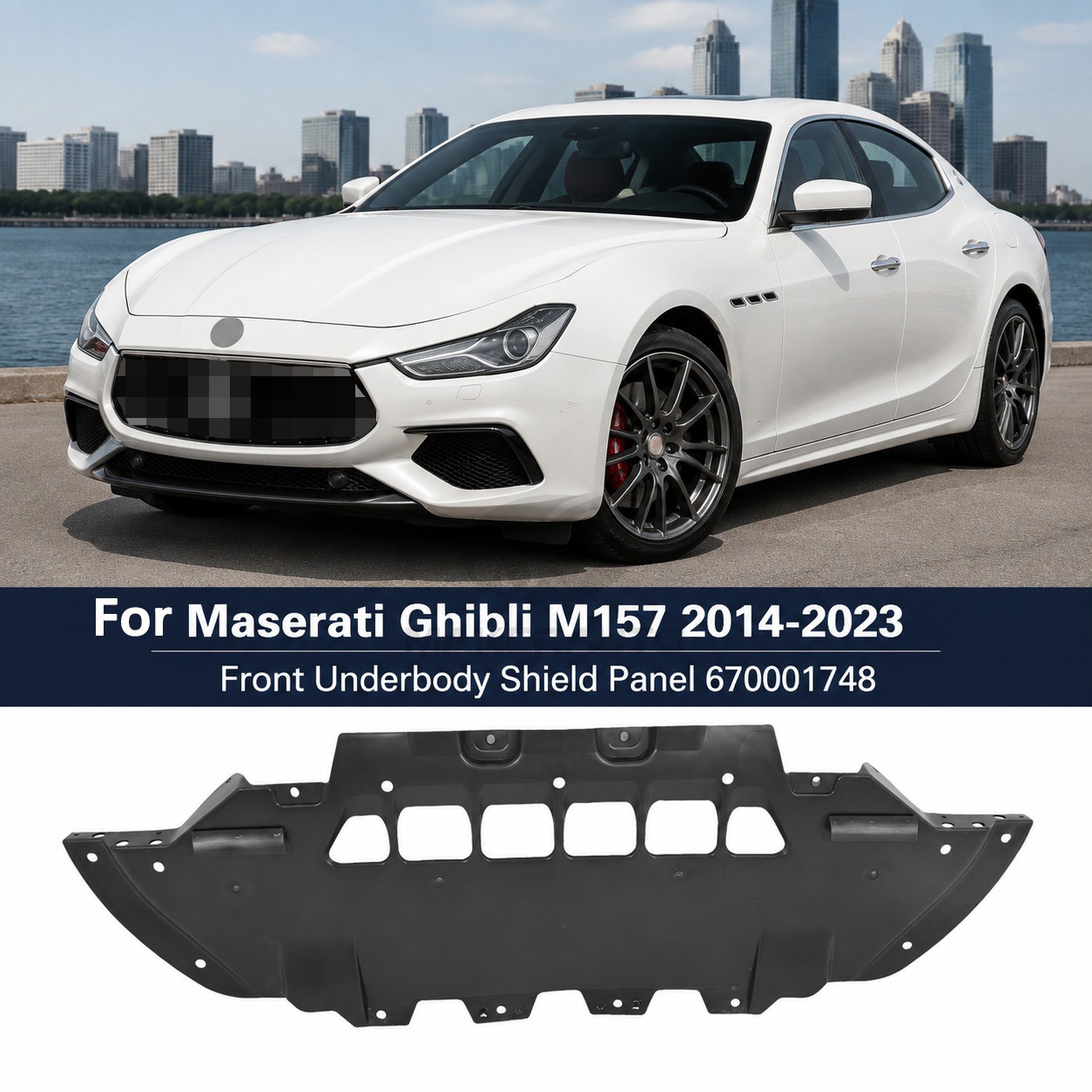 Maserati Ghibli 2014-2020 Front Engine splash shield P/N 670001748
