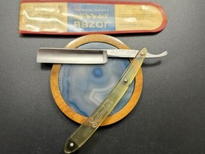 Vintage Older Dubl Duck Satinedge Straight Razor Shave Ready Solingen Germany