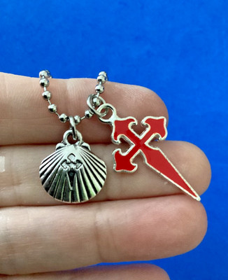 Crucifix St James Saint Medal Car Truck Auto Mirror Santiago de Compostela Red