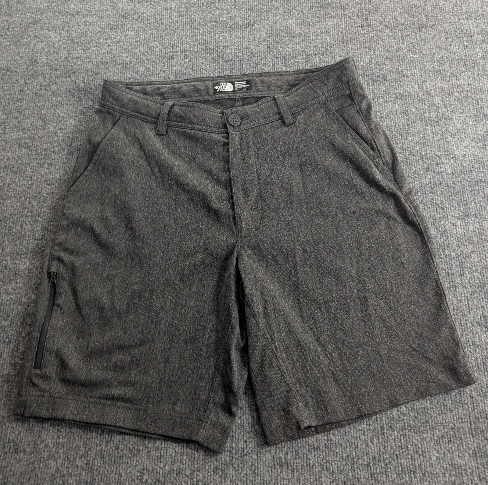 North Face Hybrid Travel Shorts Men's Size 32 Dark Grey Heather