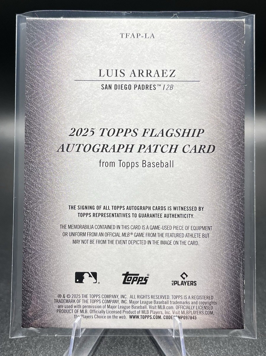 2025 Topps Update Luis Arraez Topps Flagship Reverence Autograph