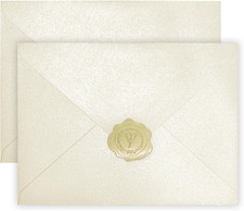 50 PCS Pearl Ivory Envelopes A7,5 X 7 Ivory Shimmer Envelopes for Invitation,Per