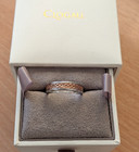Royal Clogau Welsh 9ct Rose Gold & Silver "ANNWYL" Slim Ring -  Size O1/2