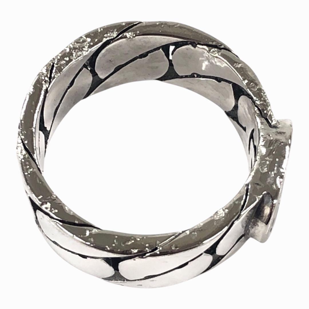 Auth GUCCI Ring Interlocking Wide Silver Unisex S… - image 7