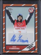 2026 Topps Chrome US Olympics Alex Ferreira 1986 Orange Refractor Auto /25