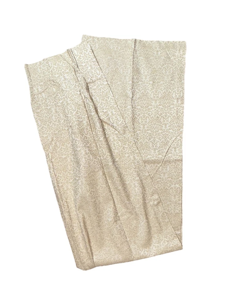 2 cortinas plisadas vintage pellizco par de paneles beige estampado bordado Foto 2 de 4