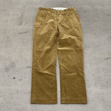 Polo Ralph Lauren Mens 34x30 Brown Corduroy Pants Classic Fit Stretch Flat Front