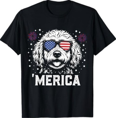 Patriotic Goldendoodle Merica 4th of July Dog Lover T-Shirt