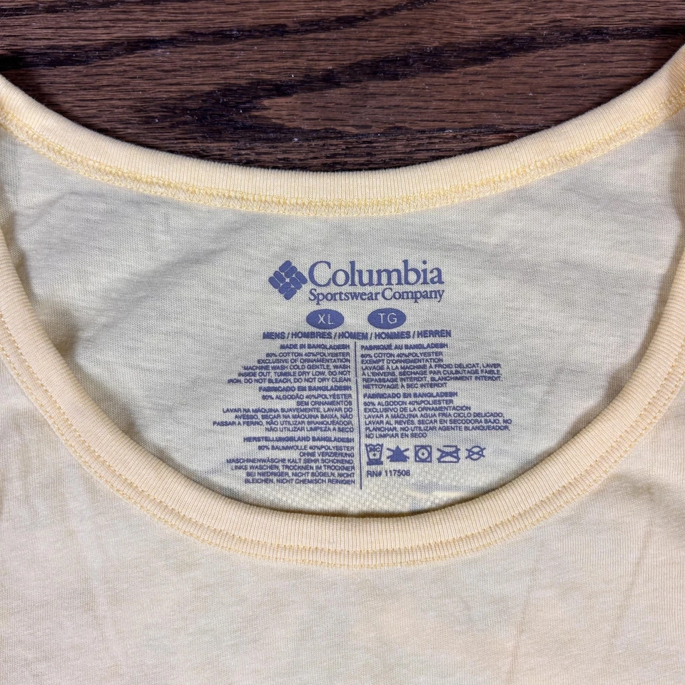 Camiseta sin mangas Columbia PFG para hombre XL amarilla Florida Sunshine State Marlin sin mangas Foto 3 de 4
