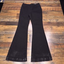 INC Flare Jeans Womens 6 Black High Rise Stretch Pull On New