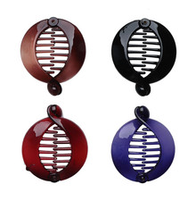 SOWAKA 4 Pcs Banana Hair Clips French round Plastic Non Slip Fishtail Small Cute