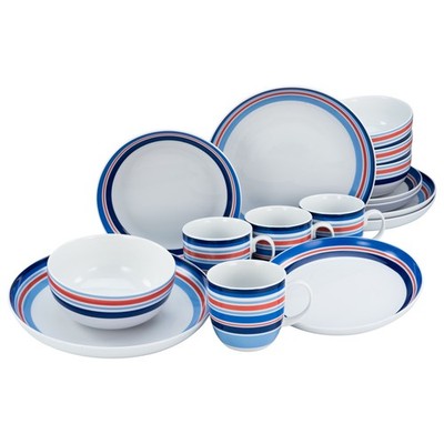 CreaTable 22901 Kombiservice Allround COAST LINE für 2 Personen, Porzellan, mehr