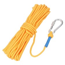 Nylon Anchor Rope with Hook,1/4"x49ft Braided Polypropylene Rope,Yellow