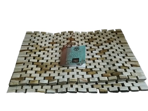 Hip-O Hartholz Tischsets Tischsets White Wash Farbe 4er Set - Bild 1 von 2