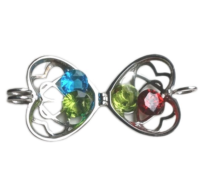 Personalized Interlocking Hearts with Birthstone … - image 5