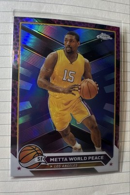 2023-24 Topps Chrome - Metta World Peace #13 Pink Basketball Refractor