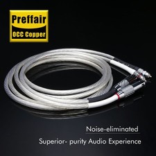 Pair Preffair OCC Copper Silver Plated Interconnect Cable XLR to RCA Plugs