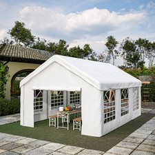 4x6m Zeltgarage Garagenzelt Carport Winterfest Abnehmbare Lagerzelt Partyzelt