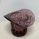 Vintage Fenton Glass Amethyst Daisy and Button Top Hat 2.5” x 3.25”