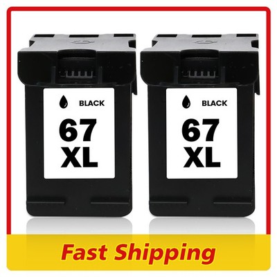 2Pk Ink for HP 67 XL 67XL ENVY 6052 6055 6058 6075 DeskJet 1255 2722 2732 2755