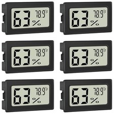 6 Pack Mini Hygrometer Indoor Humidity Meter, Small Digital Thermometer Humid...