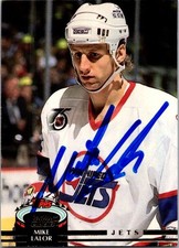 Mike Lalor 1992-93 Stadium Club #190b Auto Hand Signed