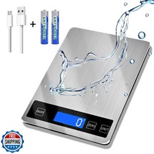 Báscula de Alimentos 33lb, Balanza de Cocina Digital Baterías y Carga USB, 1g/0.05oz P...
