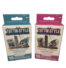 Lot Of 2 SmartCare Tattoo Style Waterproof Bandages Skulls 36 Total
