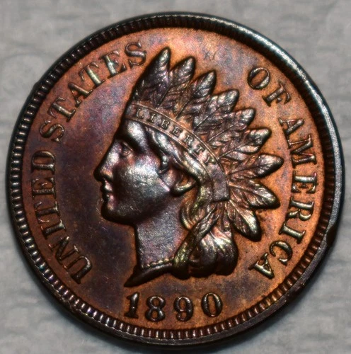 Uncirculated 1890 Indian Head Cent, Sharp specimen.
