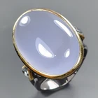 Vintage 30 ct Natural Chalcedony Ring 925 Sterling Silver Size 8 /R431610