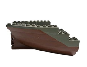 Lego 6053 Pirate Ship Boat Hull Small Stern Brown Gray