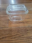 Vintage Small Pyrex Clear Refrigerator Dish With Lid 501B Dish 501C Lid Chip