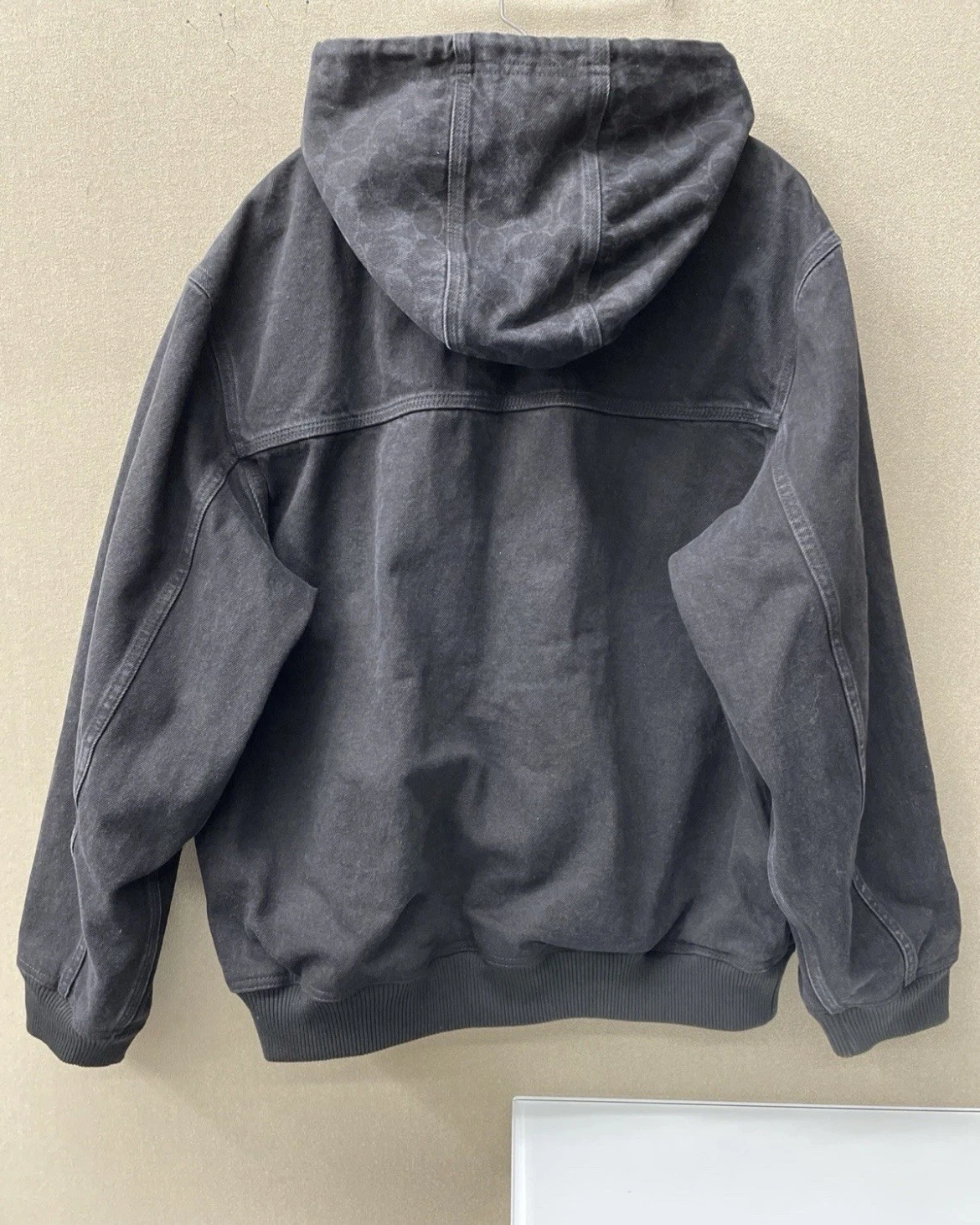 Coach Monogram Denim Felpa con Cappuccio Giacca di Jeans Zip Designer Maglione Mcm LV Taglia Rara