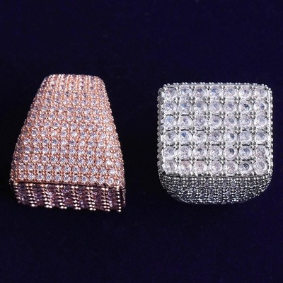 The Freeze | Iced Blinged Out VVS Diamond CZ Prong Set Hip Hop Frozen Ice Ring