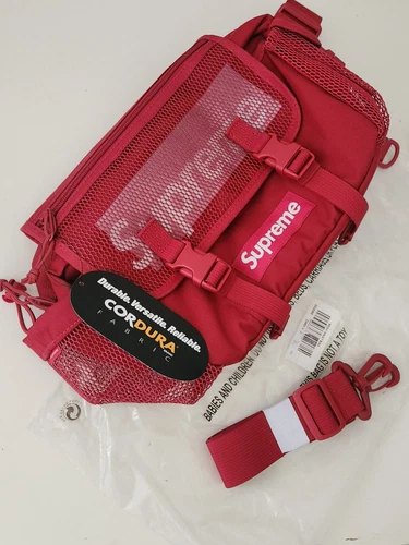 SS20 Supreme dark red mesh waist bag Cordura messenger shoulder waist