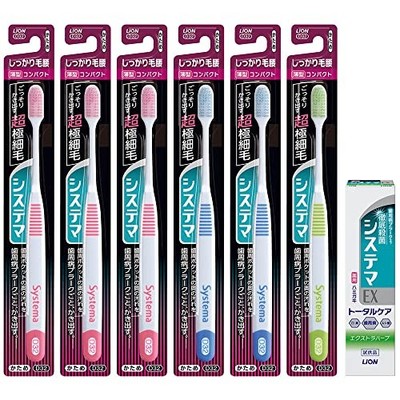 Systema toothbrush Firmly hairy type Compact firm set 6 + ex toothpaste