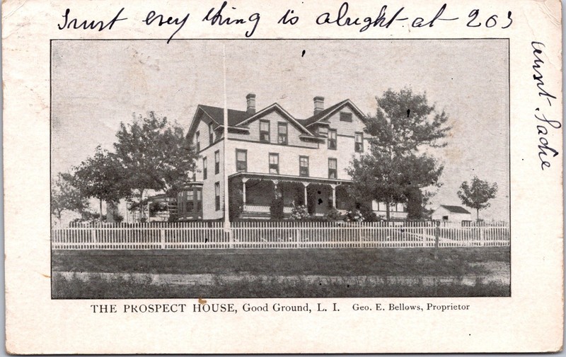 PC6669 NY New York LI Long Island Good Ground The Prospect House Home Postcard