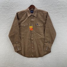 Wrangler Shirt Mens XL Brown Cowboy Cut Western Work Long Sleeve Pearl Snap NEW