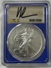 2020-P Silver Eagle PCGS MS-70 Emergency Issue First Day Of Issue Mark Cuban Sgn