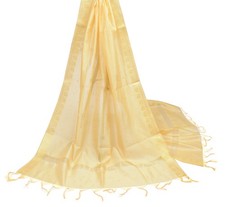 Sushila Vintage Beige Banarasi Dupatta Indian Art Silk Woven Zari Long Stole