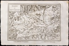 1827 - Carte ancienne de la Plaine de Montbrisson (Massif Central) - Géologie