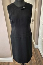 anne weyburn Black Pinafore dress Uk14 layering Smart Casual Work Wear
