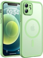 HandyhüLle FüR Iphone 12 Magsafe StoßFest Kratzfest Transluzente RüCkseite GrüN