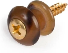 Waverly Guitar Strap Button, Dark Tortoise Button, Gold Screw