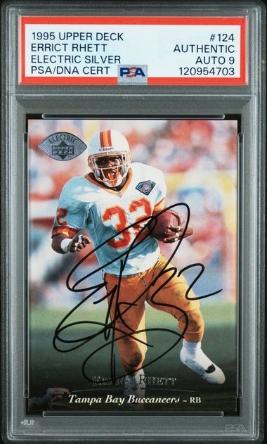 1995 Upper Deck #124 Errict Rhett Autograpgh Card PSA 9 RARE Tampa Bay Bucs