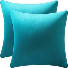 DEZENE Throw Pillow Cases 18x18 Turquoise: 2 18" x Pack of 2 , Turquoise