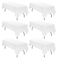 6 Pack Tablecloth 60 x 126 inch Polyester Table Cloth for 8 Foot Rectangle Table