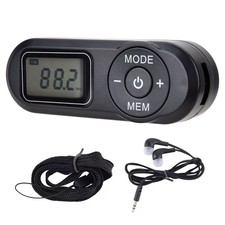 Portable Mini FM Radio with Earphone LCD Screen measuring only 80 x 28 x 20mm