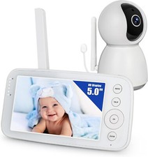 Baby Monitor with Camera and Audio, 5" Screen,Night Vision, 2 Way Talk