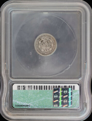 1852-O H10C Seated Liberty Half Dime ICG VF 25 Details | Cleaned - Picture 2 of 4